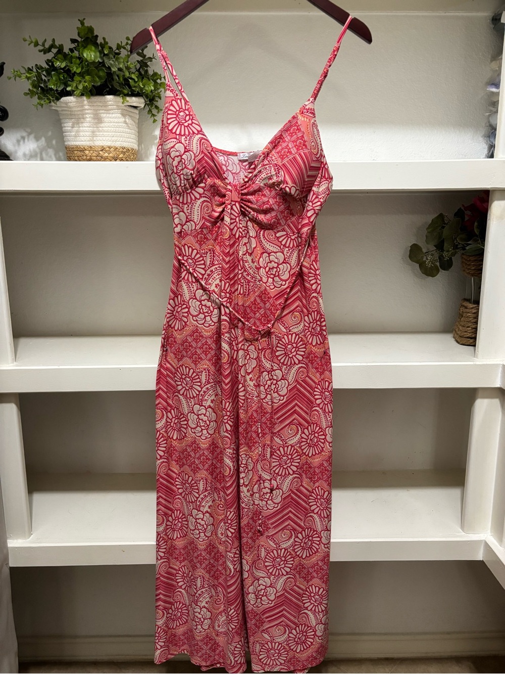 Linea Donatella Pink Floral Satin Chemise Slip